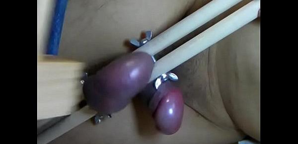  Testicle torture Cumshot very painful ballbusting.MP4